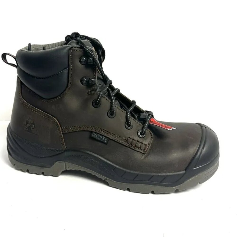 Rocky Men Comp Toe Work Boot Brown Size 10 M